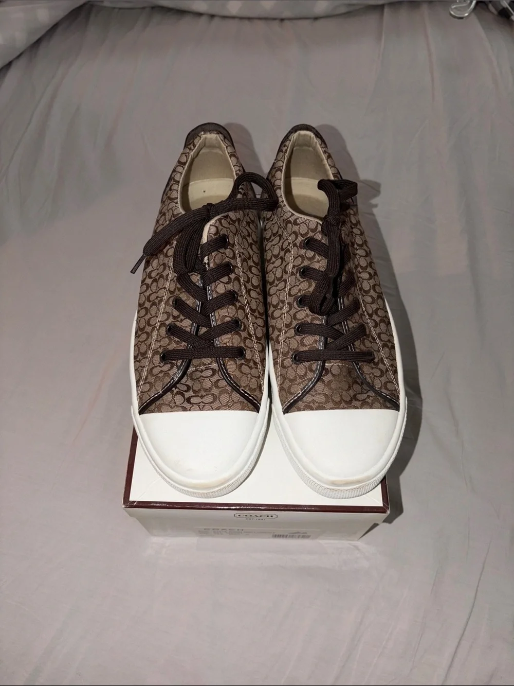 Coach Bobbi A1016 Mini Logo Canvas & Leather Sneaker w/ Original Box - Picture 2 of 5